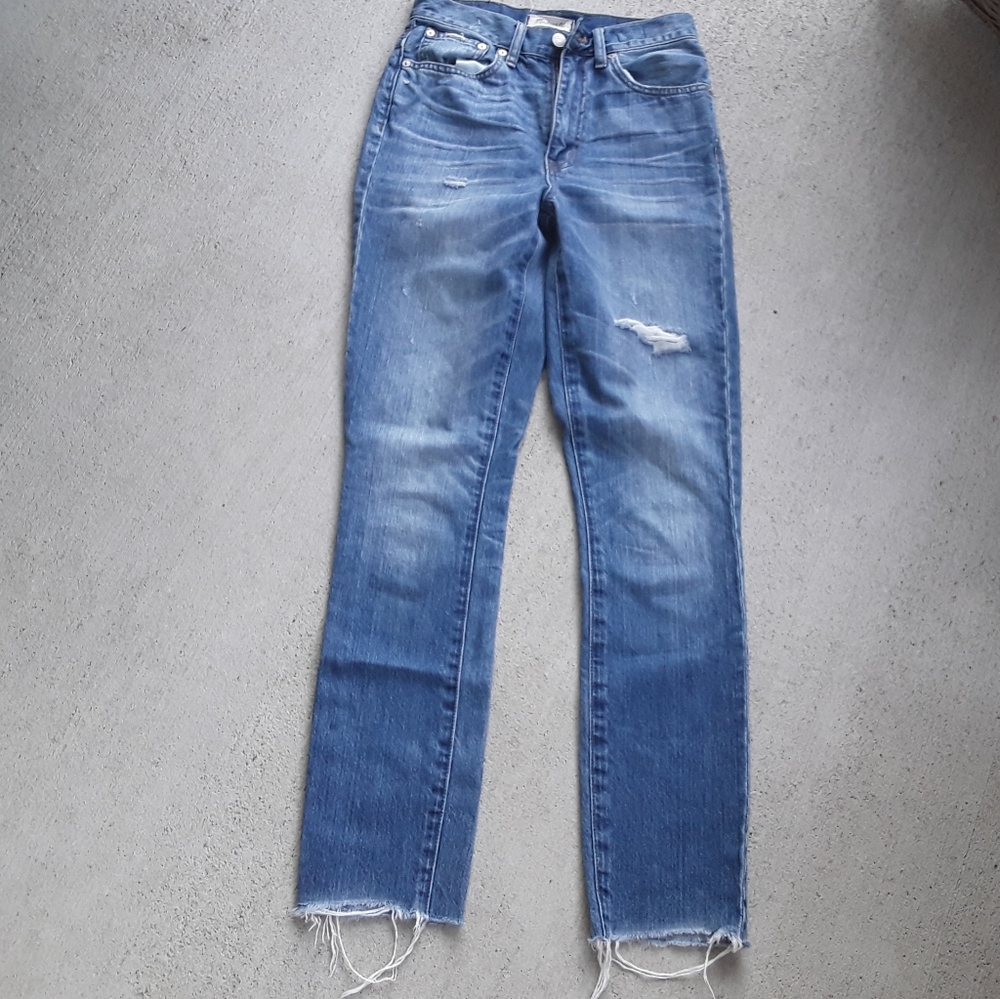 Madewell Rigid Skinny Raw Hem Distressed Jean's 25 Taller - Picture 8 of 11